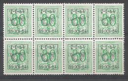 PRE 644 XX (MNH) BLOC DE 8 - Typos 1951-80 (Ziffer Auf Löwe)