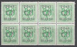 PRE 644 XX (MNH) BLOC DE 8 - Typos 1951-80 (Chiffre Sur Lion)