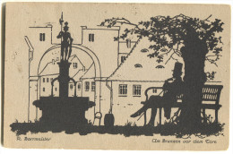 R. Borrmeister, Well, Silhouette Postcard, 1922. - Silhouettes