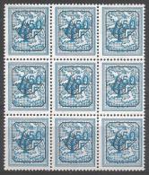 PRE 797 P2 XX (MNH) BLOC DE 9 - Typos 1951-80 (Chiffre Sur Lion)