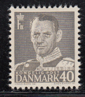 Denmark MH Scott #323 40o Frederik IX, Gray Type III - Unused Stamps