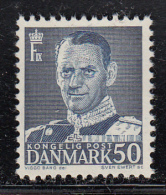 Denmark MH Scott #324 50o Frederik IX, Dark Blue Type III Variety: 'Accent' Between 'ER' Of 'EWERT' - Neufs