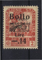 MARCA DA BOLLO/REVENUE  - FIUME - BOLLO Lire 0,14 - USATO - Fiume & Kupa