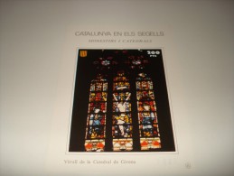 ESPAÑA - CATALUNYA EN ELS SEGELLS - HOJA Nº 55 - MONESTIRS I CATEDRALS (VITRALL DE LA CATEDRAL DE GIRONA) ** MNH - Feuillets Souvenir