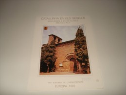 ESPAÑA - CATALUNYA EN ELS SEGELLS - HOJA Nº 59 - MONESTIRS I CATEDRALS (ESGLESIA DE STA MARIA DE TERRASSA) ** MNH - Fogli Ricordo