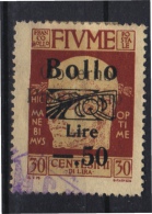 MARCA DA BOLLO/REVENUE  - FIUME - EFFIGE D´ANNUNZIO L. 0,50 SU 30 - Fiume & Kupa