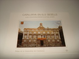 ESPAÑA - CATALUNYA EN ELS SEGELLS - HOJA Nº 67 - LES INSTITUCIONS CATALANES (FRONTISPICI DEL PALAU DE LA GENERALI ** MNH - Commemorative Panes