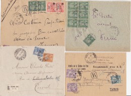 TUNISIE  6 LETTRES RECOMMANDEES - Storia Postale