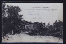 SOUAIN GUERRE 1914 BARRICADES CORRESPONDANCE POILU AU DOS - Souain-Perthes-lès-Hurlus
