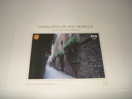 ESPAÑA - CATALUNYA EN ELS SEGELLS - HOJA Nº 131 - COSTUMS I TRADICIONS (CARRER DE MONTCADA  BARCELONA)  ** MNH - Feuillets Souvenir