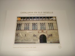 ESPAÑA - CATALUNYA EN ELS SEGELLS - HOJA Nº 133 - COSTUMS I TRADICIONS (FAÇANA DEL PALAU DE LA PAERIA, SEGLE XII  ** MNH - Feuillets Souvenir