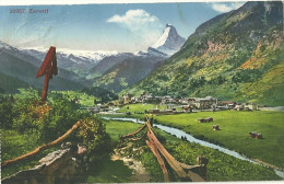 Suisse Cpa Zermatt Vue Generale Eiger - Matt