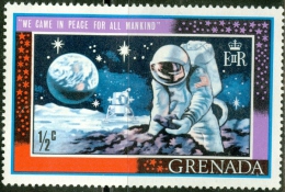 GRENADA, COMMEMORATIVO, APOLLO 11, 1969, FRANCOBOLLO USATO, Scott 328 - Grenada (...-1974)