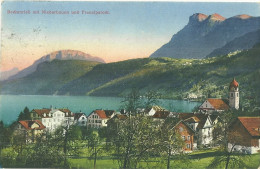 Suisse Cpa Beckenried Niederbauen Fronalpstock Village Eglise - Tinizong-Rona