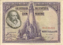 BILLETS - ESPAGNE - 100 PESETAS - 1928 - N°A4,146,651 - 100 Pesetas