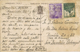 10842. Postal BARCELONA 1941. Recargo Exposicion - Barcelona