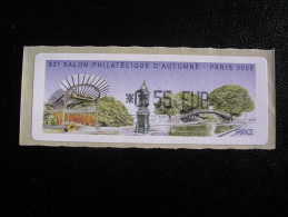 LISA  62ème Salon Philatélique D'automne Paris 2008 - 0,55 Euros -thème : Métro, Fontaine, Canal - 1999-2009 Viñetas De Franqueo Illustradas