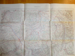 CARTE De La Région De TROYES Dressée, Gravée Et Publiée Par Le Service Géographique De L'Armée.. Format69x54. - Landkarten