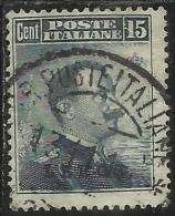 COLONIE ITALIANE EGEO 1912 LERO (LEROS) CENT. 15 CENTESIMI USATO USED - Aegean (Lero)