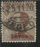 COLONIE ITALIANE EGEO 1912 LERO (LEROS) CENT. 40 CENTESIMI USATO USED - Egée (Lero)