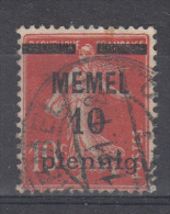 Duitse Rijk Gebied Memel 1920 Mi Nr 19 - Usati