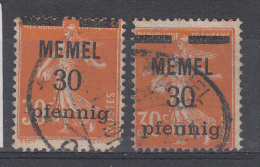 Duitse Rijk Gebied Memel 1920 Mi Nr 21 2x - Used Stamps