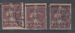Duitse Rijk Gebied Memel 1920 Mi Nr 22 3x - Usados