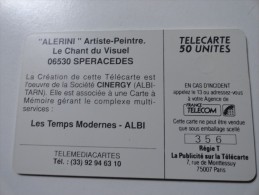 RARE: VIOLON TABLEAU D´ ALERINI ( MINT CARD) - Telefoonkaarten Voor Particulieren