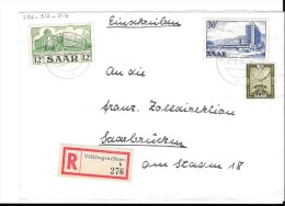 Lettre Sarre 1955 Völklingen - Storia Postale