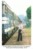 Christian SERREAU Donne Le Départ Du Train Omnibus N°3915 à Ballancourt 91  - 08/1981 - 300ex - Ballancourt Sur Essonne