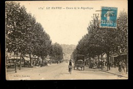 CPA  76 Le HAVRE Cours De La République , Marcher , Vélo , Attelage , Animée - Gare