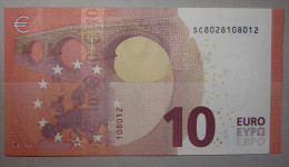 10 Euro S003H4 Nice Number Italy SC Draghi Perfect UNC - 10 Euro