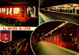 LYON..LE METRO..4 VUES......CPM - Métro