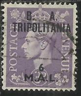 TRIPOLITANIA OCCUPAZIONE BRITANNICA 1950 BA B.A. 6 M SU 3 P TIMBRATO USED - Tripolitaine