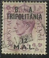 TRIPOLITANIA OCCUPAZIONE BRITANNICA 1950 BA B.A. 12 M SU 6 P TIMBRATO USED - Tripolitania