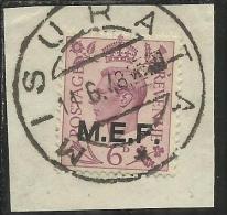 COLONIE OCCUPAZIONI STRANIERE MEF 1943 - 1947 M.E.F. 6 P USED USATO IN CIRENAICA 14 6 1948 MISURATA SU FRAMMENTO - Ocu. Británica MEF