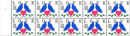 1990 USA Love Stamps Booklet Sc#2441a Bird Heart - 1981-...