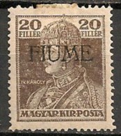 Timbres - Italie - 2 ème Guerre Mond. (Italie) - Fiume - 1918 - 20 Filler - - Fiume & Kupa