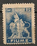 Timbres - Italie - 2 ème Guerre Mond. (Italie) - Fiume - 1919 - 25 Cent. - - Fiume & Kupa