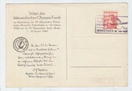 Austria FIS WORLD CUP OLYMPIC GAMES POSTCARD 1936 - Sommer 1936: Berlin