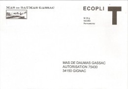 Enveloppe Réponse Pour Les Vins Mas De Daumas Gassac (validité Permanente) - Cards/T Return Covers