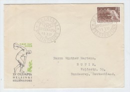 Finland/Germany OLYMPIC GAMES FIRST DAY COVER FDC 1952 - Ete 1952: Helsinki