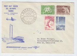 Finland SAS FIRST DAY COVER FDC OLYMPIC GAMES 1952 - Ete 1952: Helsinki