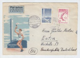 Finland/Germany OLYMPIC GAMES AIRMAIL COVER 1951 - Verano 1952: Helsinki