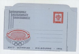 Australia OLYMPIC GAMES MINT AEROGRAMME 1956 - Sommer 1956: Melbourne