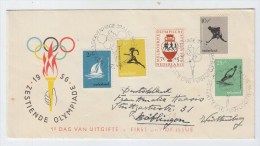 Netherlands/Germany FIRST DAY COVER FDC OLYMPIC GAMES 1956 - Verano 1956: Melbourne