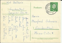 ALEMANIA ENTERO POSTAL 1960 FRANKENTHAL - Cartoline - Usati