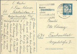 ALEMANIA ENTERO POSTAL 1963 LUTERO LUTHER SAARBRUCKEN - Cartes Postales - Oblitérées