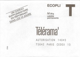 Enveloppe Réponse Pour Télérama (validité Permanente 20g) - Kaarten/Brieven Antwoorden T