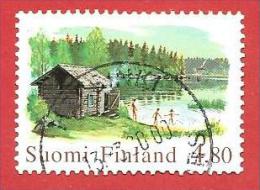 FINLANDIA USATO - 1999 - Paesaggi - Ordinaria - Vecchia Sauna Di Binnesee - 4,80 Mk - Michel FI 1484 - Used Stamps